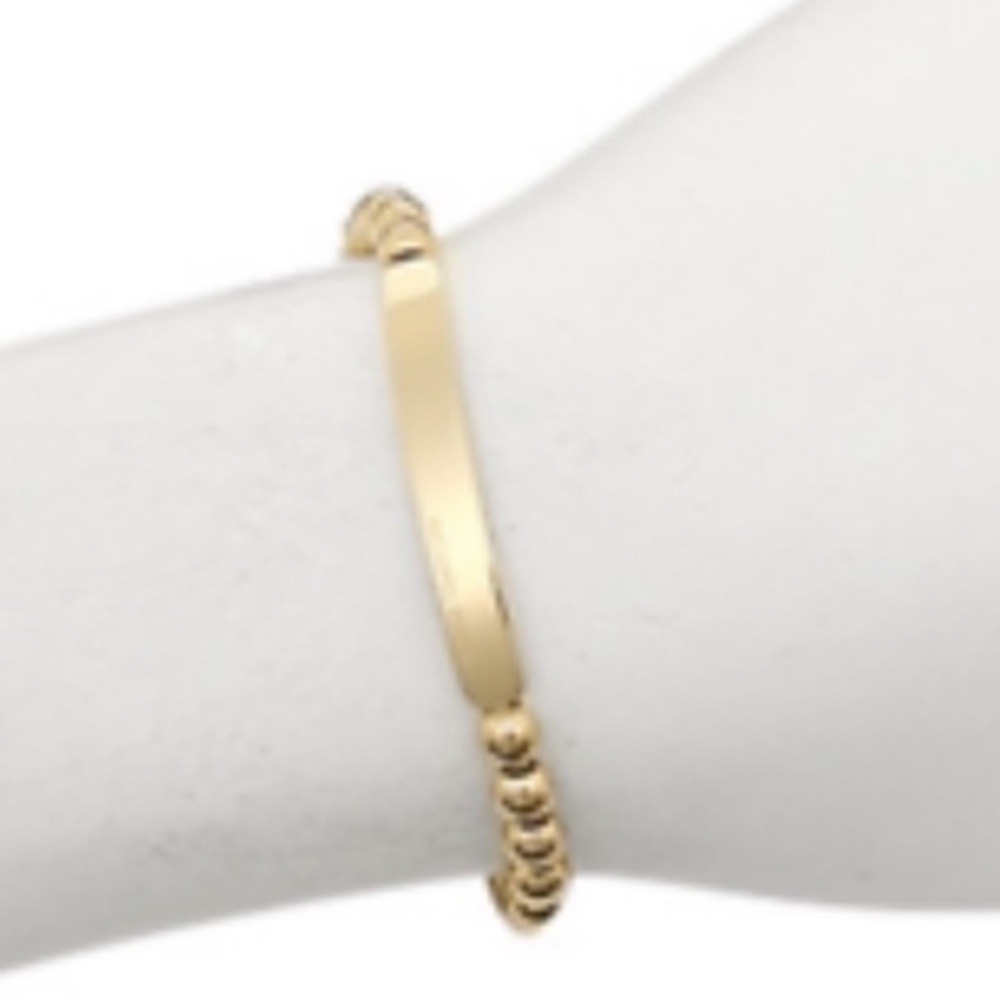 $88 Michael Kors Adjustable Beaded Plaque Nameplate Slider Gold-Tone